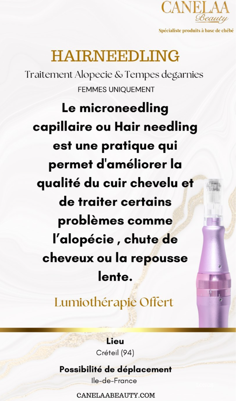 Hairneedling tempes dégarnies et alopécie 98% de résultats